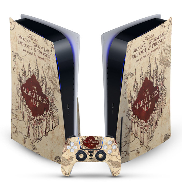Harry Potter Graphics The Marauder's Map Vinyl Sticker Skin Decal Cover for Sony PS5 Disc Edition Bundle