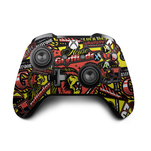 Harry Potter Graphics Gryffindor Pattern Vinyl Sticker Skin Decal Cover for Microsoft Xbox One S / X Controller