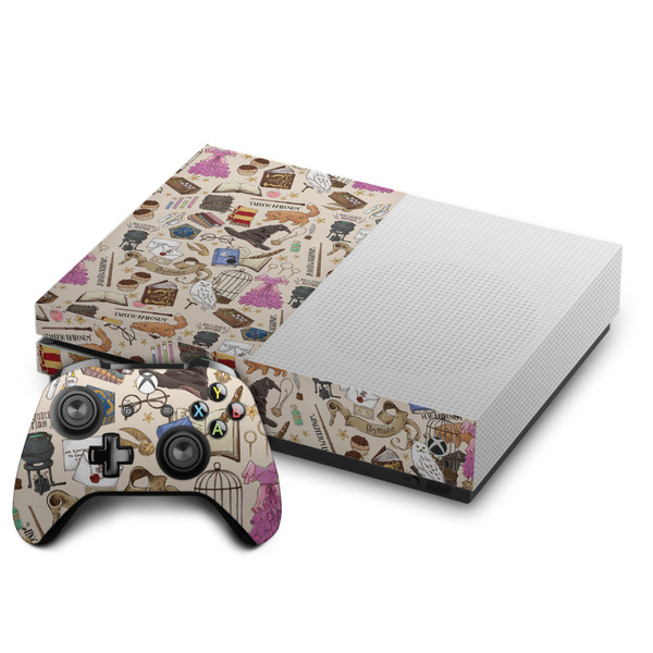 Harry Potter Graphics Hogwarts Pattern Vinyl Sticker Skin Decal Cover for Microsoft One S Console & Controller