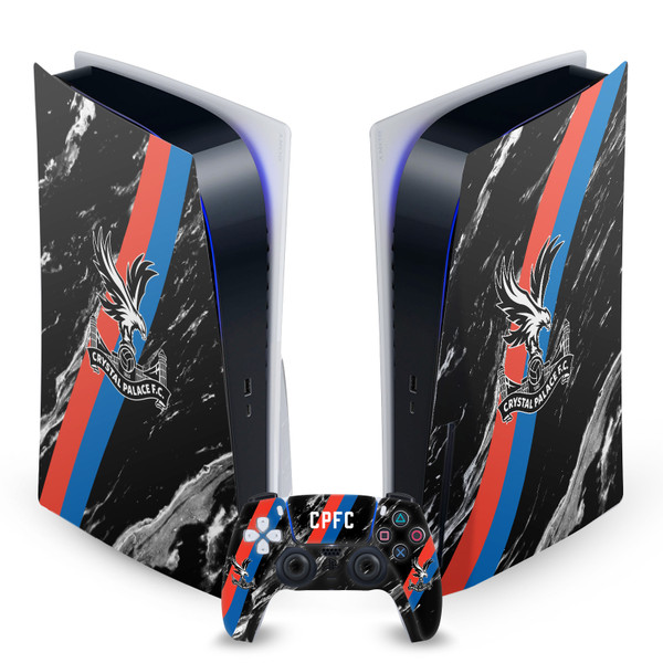 Crystal Palace FC Logo Art Black Marble Vinyl Sticker Skin Decal Cover for Sony PS5 Disc Edition Bundle