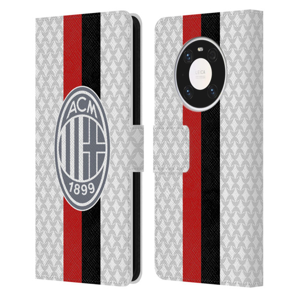 AC Milan 2023/24 Crest Kit Away Leather Book Wallet Case Cover For Huawei Mate 40 Pro 5G