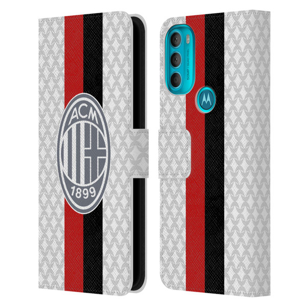 AC Milan 2023/24 Crest Kit Away Leather Book Wallet Case Cover For Motorola Moto G71 5G
