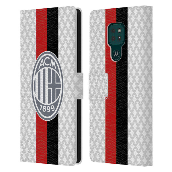 AC Milan 2023/24 Crest Kit Away Leather Book Wallet Case Cover For Motorola Moto G9 Play