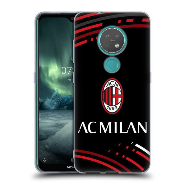 AC Milan Crest Patterns Curved Soft Gel Case for Nokia 6.2 / 7.2