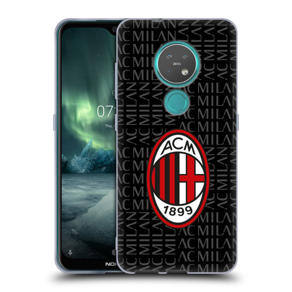 AC Milan Crest Patterns Red And Grey Soft Gel Case for Nokia 6.2 / 7.2