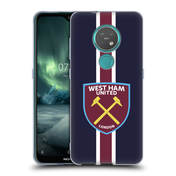 West Ham United FC Crest Stripes Soft Gel Case for Nokia 6.2 / 7.2