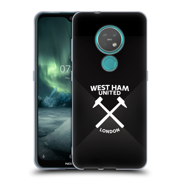 West Ham United FC Hammer Marque Kit Black & White Gradient Soft Gel Case for Nokia 6.2 / 7.2