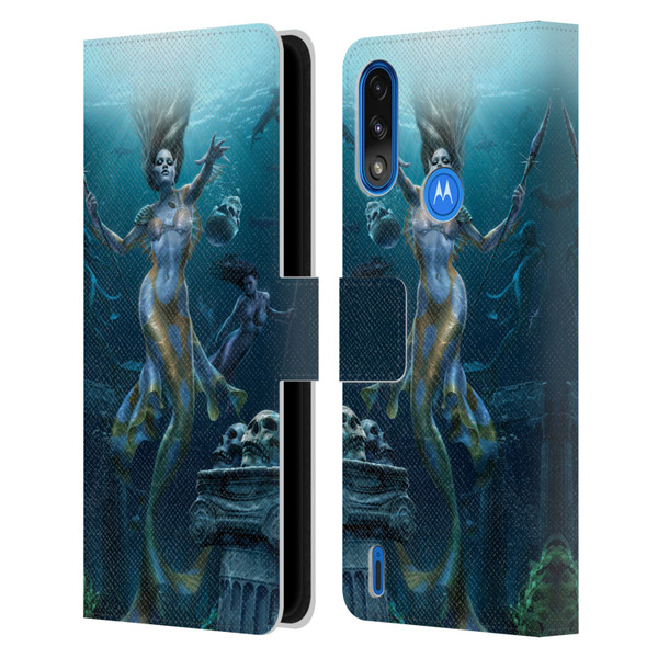 Tom Wood Fantasy Mermaid Hunt Leather Book Wallet Case Cover For Motorola Moto E7 Power / Moto E7i Power