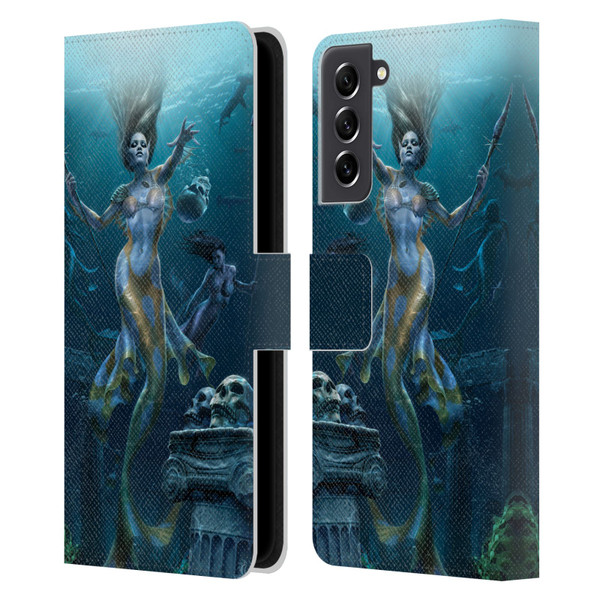 Tom Wood Fantasy Mermaid Hunt Leather Book Wallet Case Cover For Samsung Galaxy S21 FE 5G