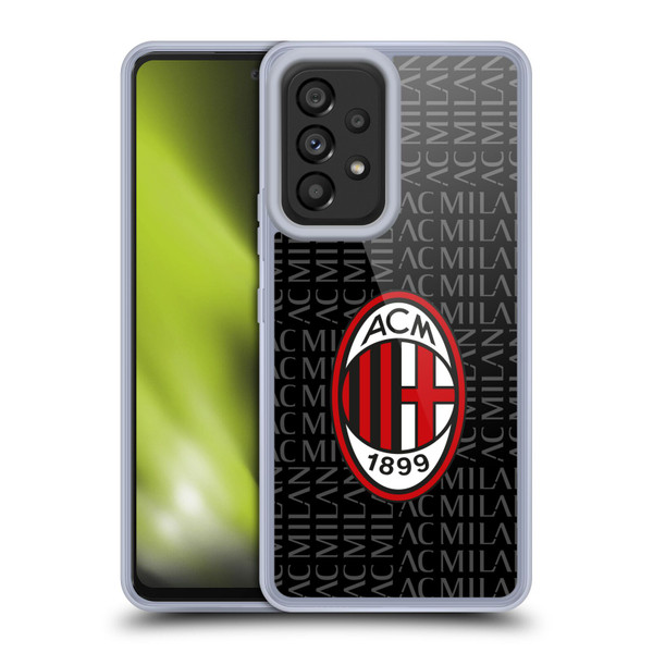 AC Milan Crest Patterns Red And Grey Soft Gel Case for Samsung Galaxy A53 5G (2022)