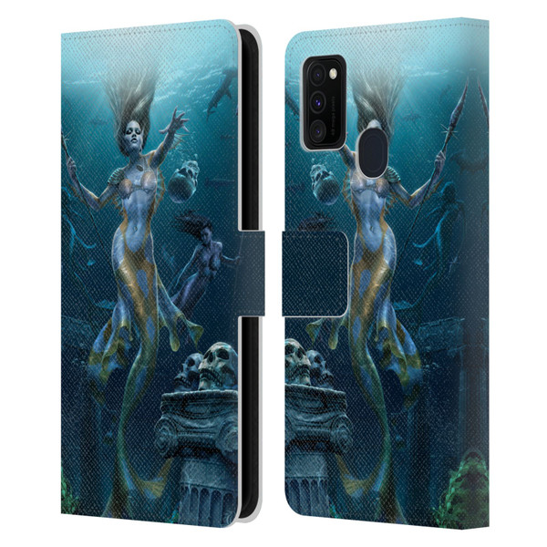 Tom Wood Fantasy Mermaid Hunt Leather Book Wallet Case Cover For Samsung Galaxy M30s (2019)/M21 (2020)