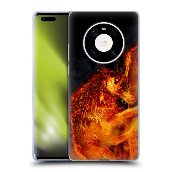 Tom Wood Fire Creatures Wolf Stalker Soft Gel Case for Huawei Mate 40 Pro 5G