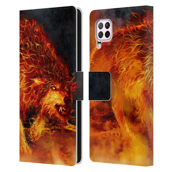 Tom Wood Fire Creatures Wolf Stalker Leather Book Wallet Case Cover For Huawei Nova 6 SE / P40 Lite
