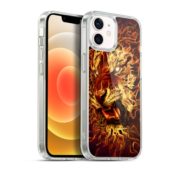 Tom Wood Fire Creatures Tiger Soft Gel Case for Apple iPhone 12 / iPhone 12 Pro & MagSafe
