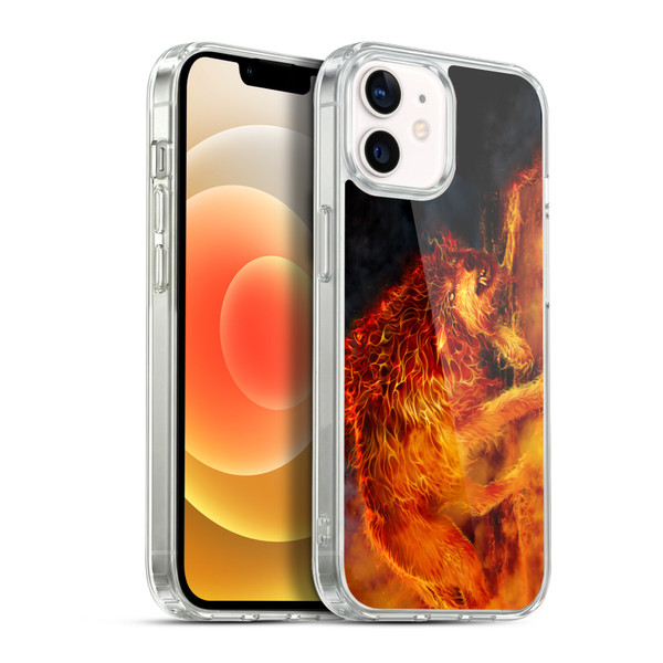 Tom Wood Fire Creatures Wolf Stalker Soft Gel Case for Apple iPhone 12 / iPhone 12 Pro & MagSafe