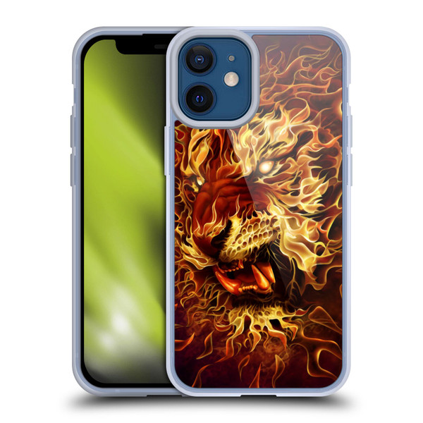 Tom Wood Fire Creatures Tiger Soft Gel Case for Apple iPhone 12 Mini