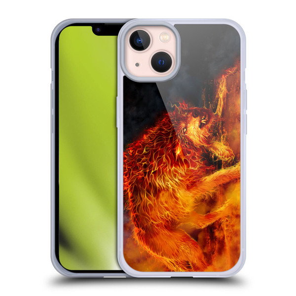 Tom Wood Fire Creatures Wolf Stalker Soft Gel Case for Apple iPhone 13