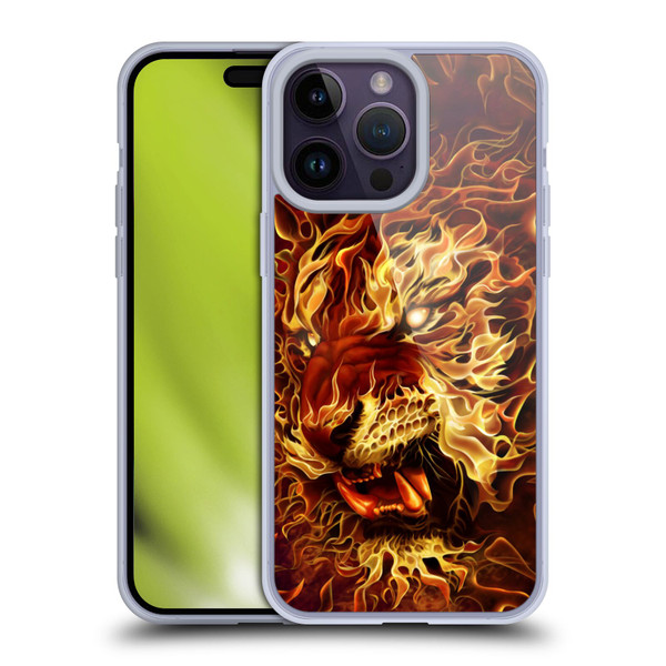 Tom Wood Fire Creatures Tiger Soft Gel Case for Apple iPhone 14 Pro Max
