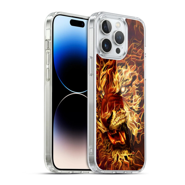 Tom Wood Fire Creatures Tiger Soft Gel Case for Apple iPhone 14 Pro Max & MagSafe