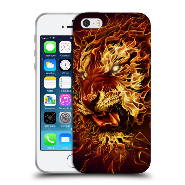 Tom Wood Fire Creatures Tiger Soft Gel Case for Apple iPhone 5 / 5s / iPhone SE 2016