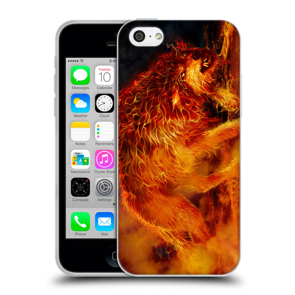 Tom Wood Fire Creatures Wolf Stalker Soft Gel Case for Apple iPhone 5c