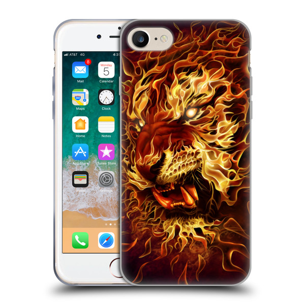 Tom Wood Fire Creatures Tiger Soft Gel Case for Apple iPhone 7 / 8 / SE 2020 & 2022
