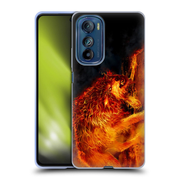 Tom Wood Fire Creatures Wolf Stalker Soft Gel Case for Motorola Edge 30