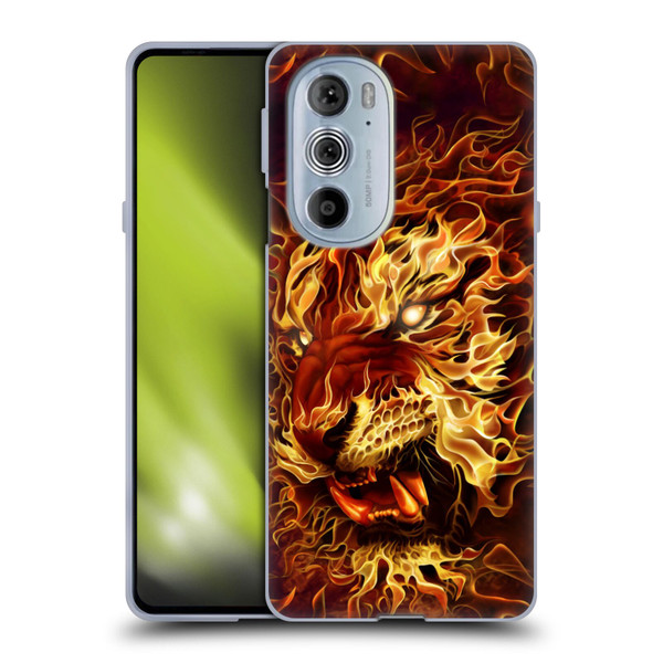 Tom Wood Fire Creatures Tiger Soft Gel Case for Motorola Edge X30