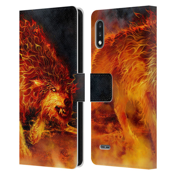 Tom Wood Fire Creatures Wolf Stalker Leather Book Wallet Case Cover For LG K22
