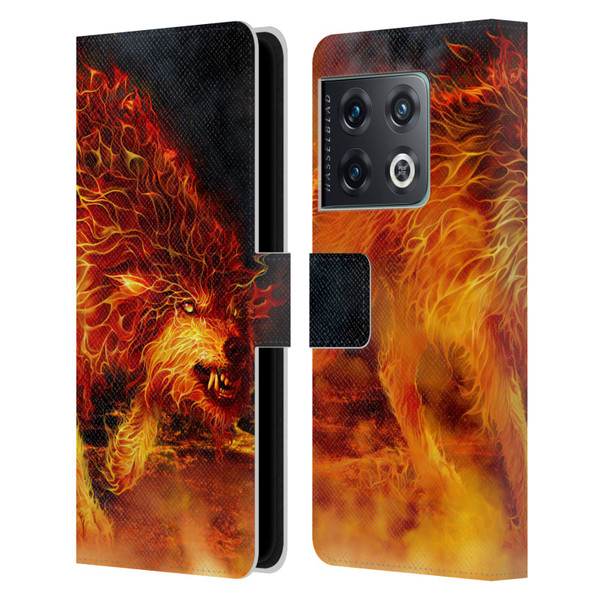 Tom Wood Fire Creatures Wolf Stalker Leather Book Wallet Case Cover For OnePlus 10 Pro