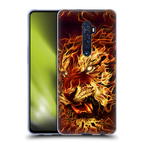 Tom Wood Fire Creatures Tiger Soft Gel Case for OPPO Reno 2