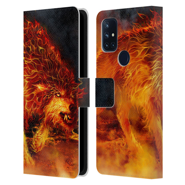 Tom Wood Fire Creatures Wolf Stalker Leather Book Wallet Case Cover For OnePlus Nord N10 5G