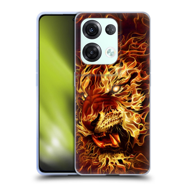 Tom Wood Fire Creatures Tiger Soft Gel Case for OPPO Reno8 Pro
