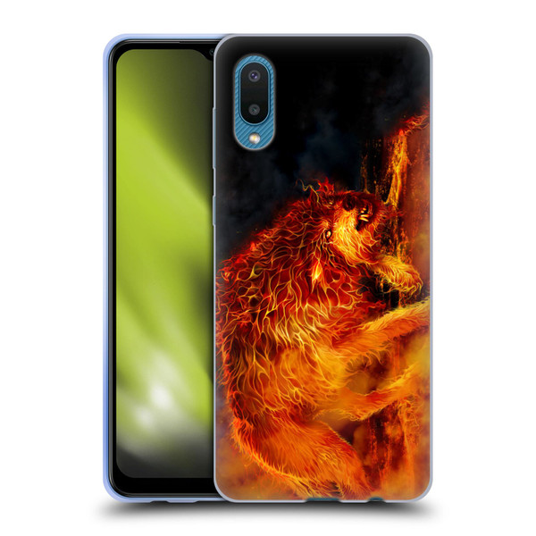 Tom Wood Fire Creatures Wolf Stalker Soft Gel Case for Samsung Galaxy A02/M02 (2021)