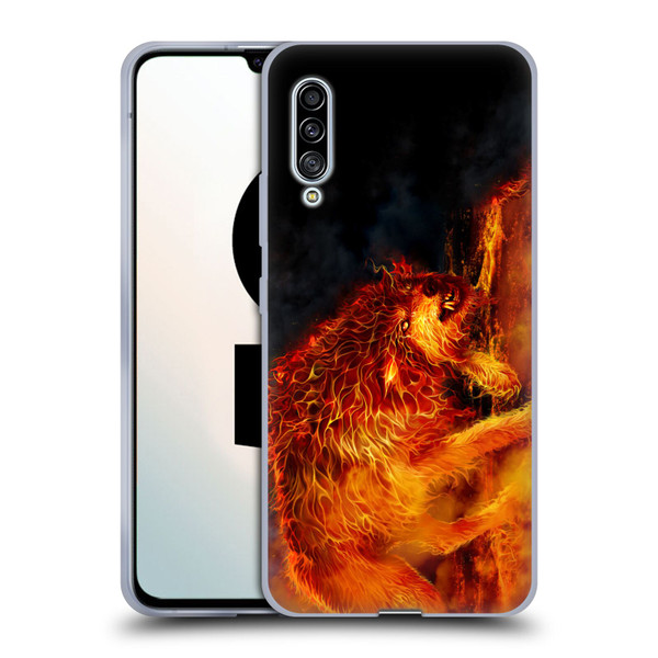 Tom Wood Fire Creatures Wolf Stalker Soft Gel Case for Samsung Galaxy A90 5G (2019)