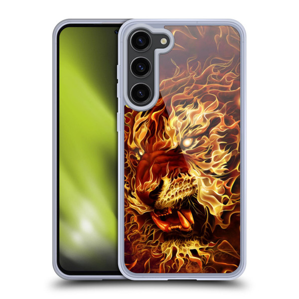 Tom Wood Fire Creatures Tiger Soft Gel Case for Samsung Galaxy S23+ 5G