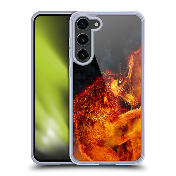 Tom Wood Fire Creatures Wolf Stalker Soft Gel Case for Samsung Galaxy S23+ 5G