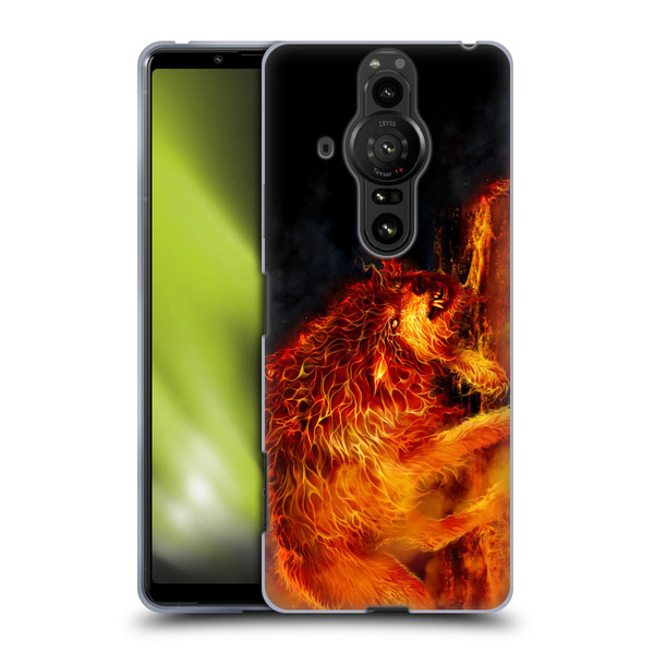 Tom Wood Fire Creatures Wolf Stalker Soft Gel Case for Sony Xperia Pro-I