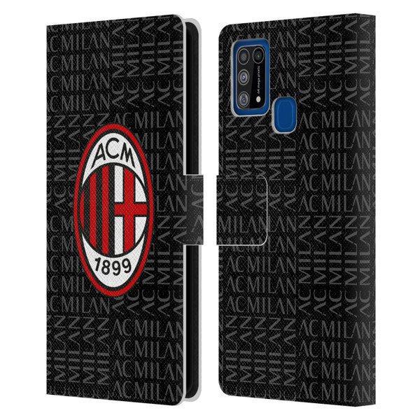 AC Milan Crest Patterns Red And Grey Leather Book Wallet Case Cover For Samsung Galaxy M31 (2020)