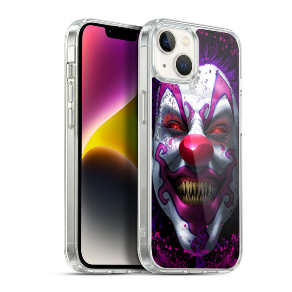 Tom Wood Horror Keep Smiling Clown Soft Gel Case for Apple iPhone 14 Plus & MagSafe
