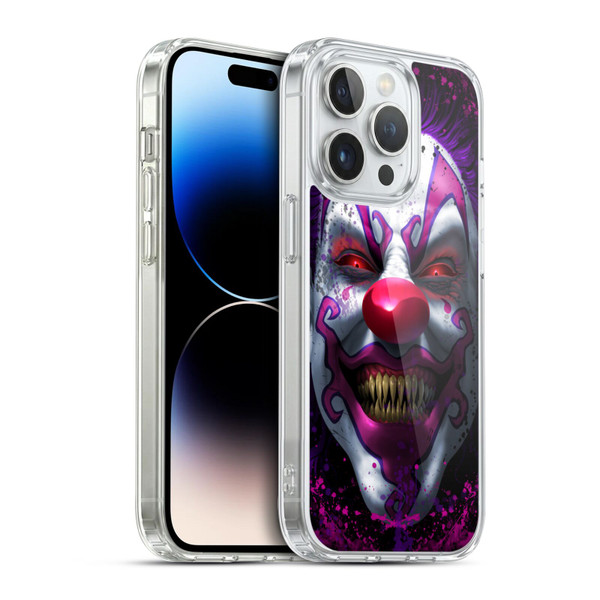 Tom Wood Horror Keep Smiling Clown Soft Gel Case for Apple iPhone 14 Pro & MagSafe