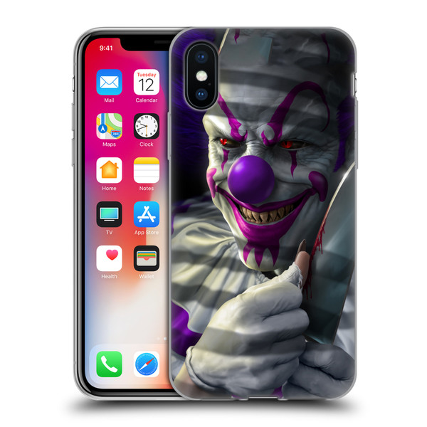 Tom Wood Horror Mischief The Clown Soft Gel Case for Apple iPhone X / iPhone XS