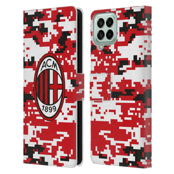 AC Milan Crest Patterns Digital Camouflage Leather Book Wallet Case Cover For Samsung Galaxy M33 (2022)