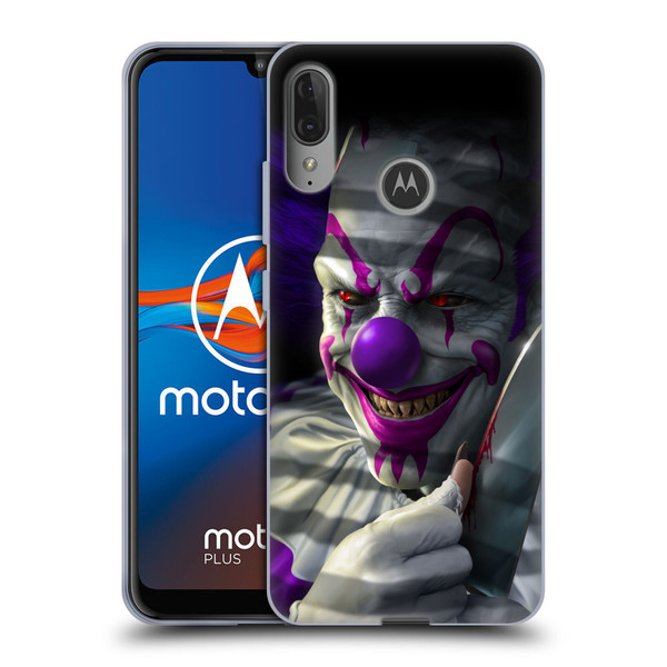 Tom Wood Horror Mischief The Clown Soft Gel Case for Motorola Moto E6 Plus