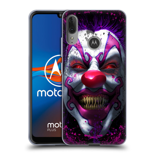 Tom Wood Horror Keep Smiling Clown Soft Gel Case for Motorola Moto E6 Plus