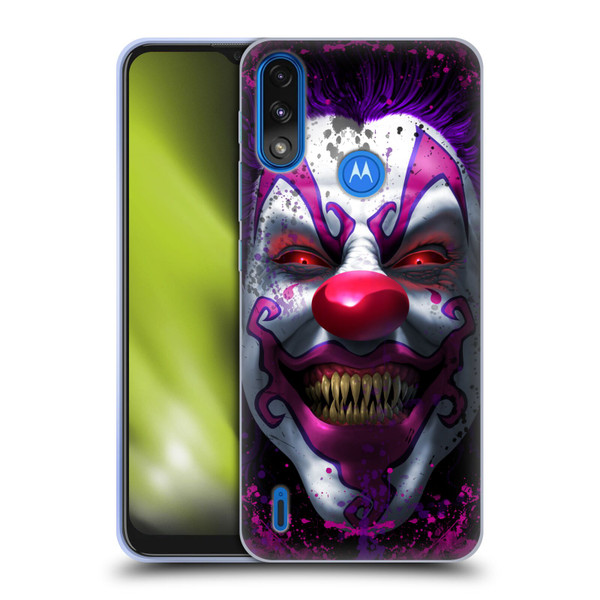 Tom Wood Horror Keep Smiling Clown Soft Gel Case for Motorola Moto E7 Power / Moto E7i Power