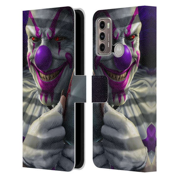 Tom Wood Horror Mischief The Clown Leather Book Wallet Case Cover For Motorola Moto G60 / Moto G40 Fusion