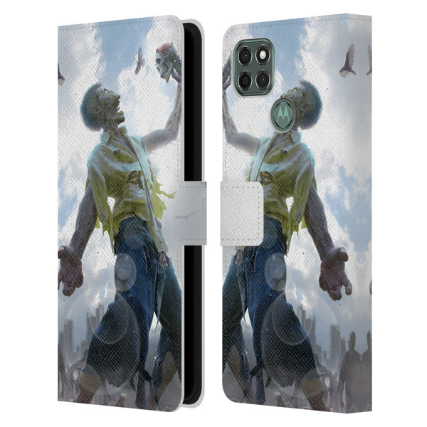 Tom Wood Horror Zombie Scraps Leather Book Wallet Case Cover For Motorola Moto G9 Power