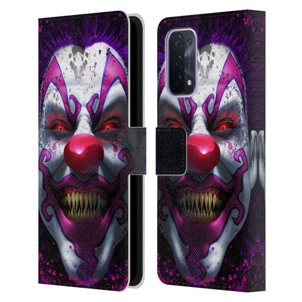 Tom Wood Horror Keep Smiling Clown Leather Book Wallet Case Cover For OPPO A54 5G