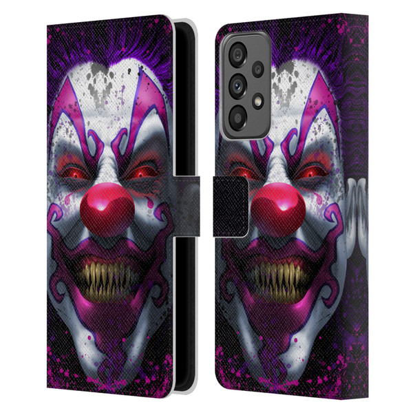 Tom Wood Horror Keep Smiling Clown Leather Book Wallet Case Cover For Samsung Galaxy A73 5G (2022)